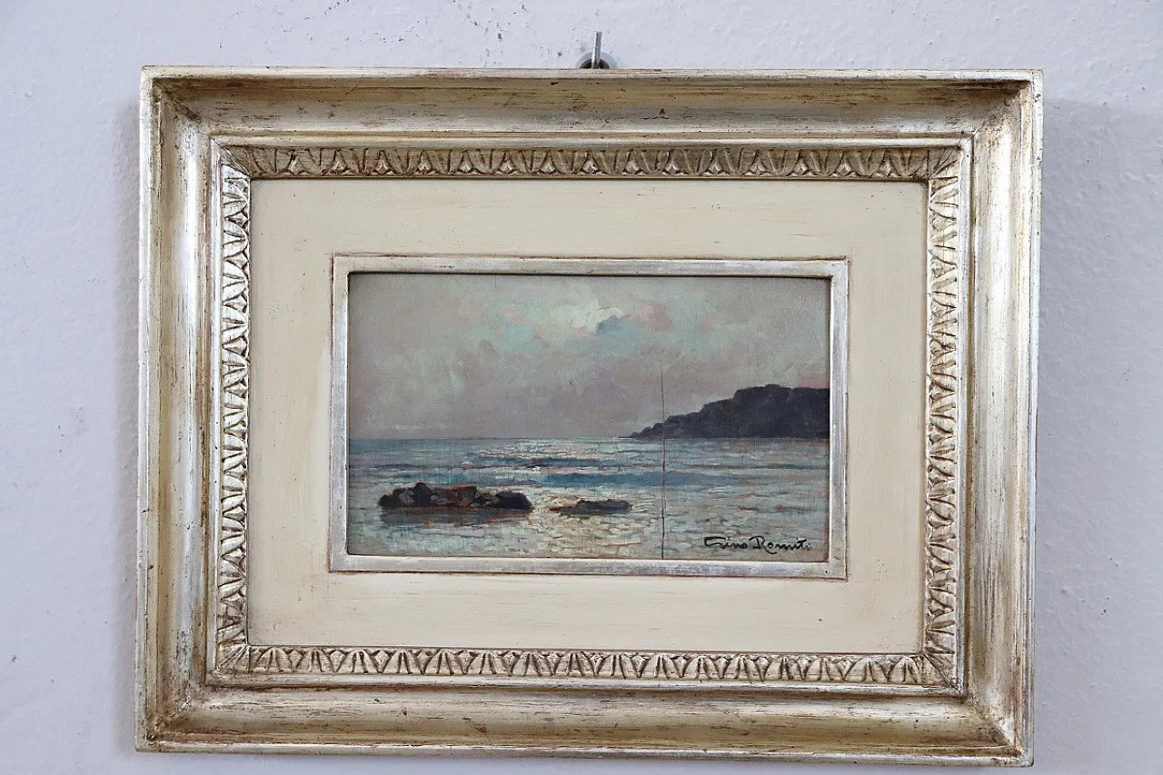 Gino Romiti, Paesaggio, dipinto ad olio su tavola, firmato, 1933 4