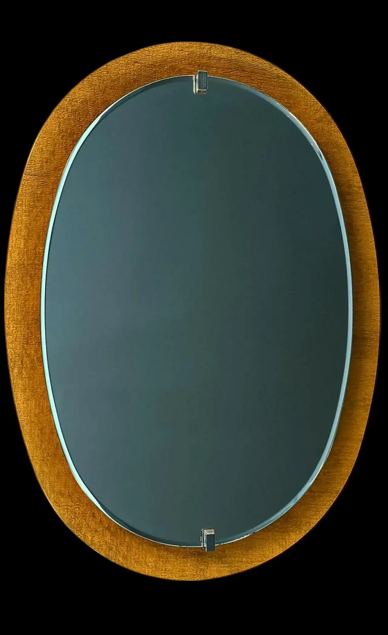 Oval stained glass mirror by Veca for Fontana Arte, 1970s 3