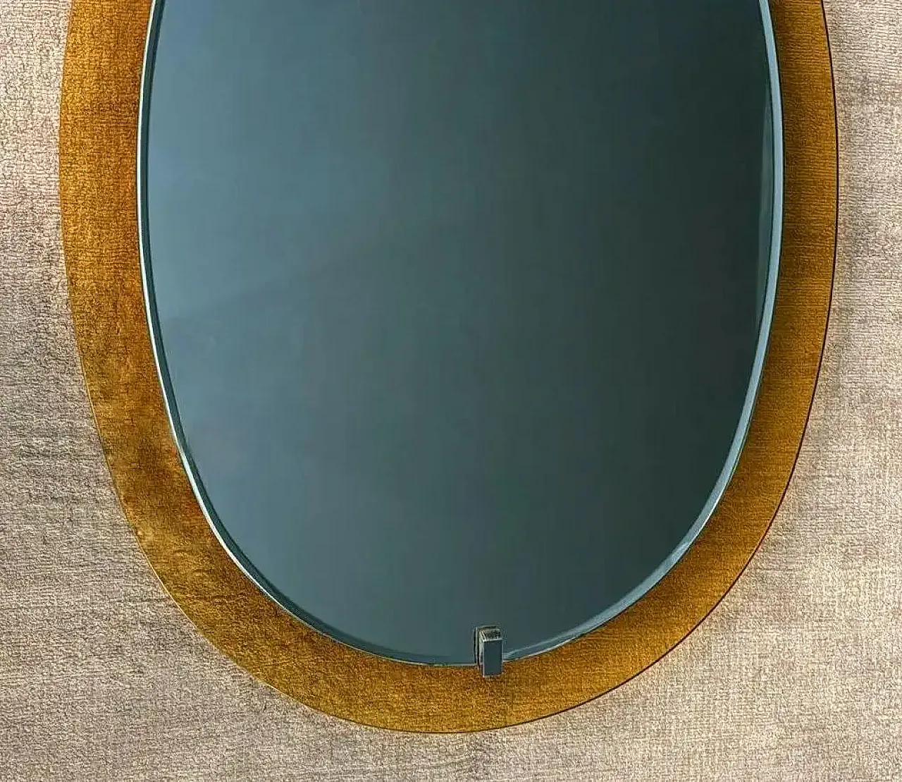 Oval stained glass mirror by Veca for Fontana Arte, 1970s 8