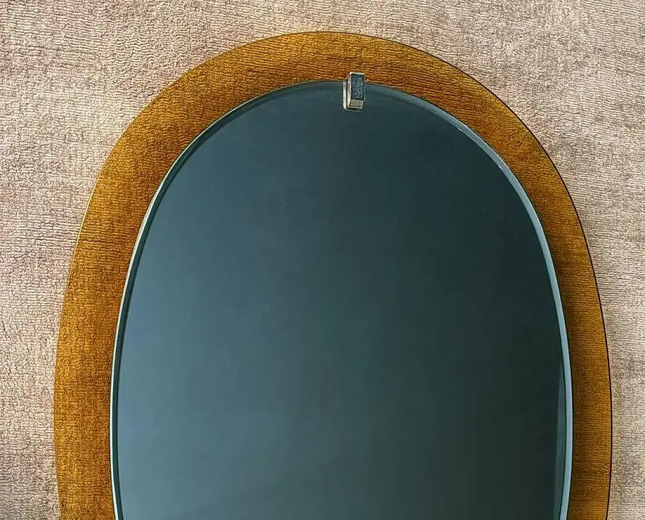 Oval stained glass mirror by Veca for Fontana Arte, 1970s 9