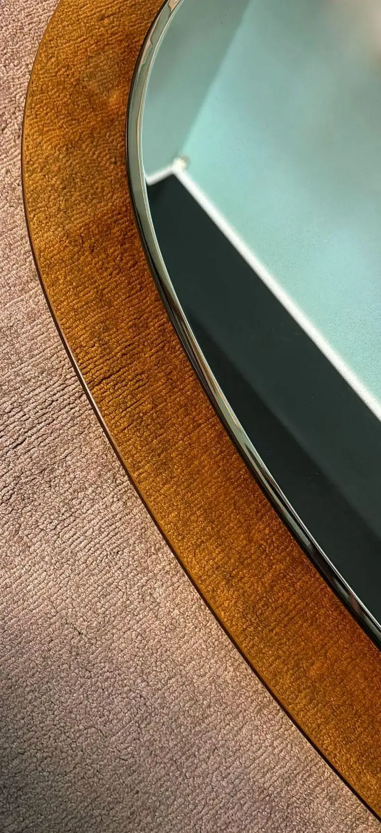 Oval stained glass mirror by Veca for Fontana Arte, 1970s 14