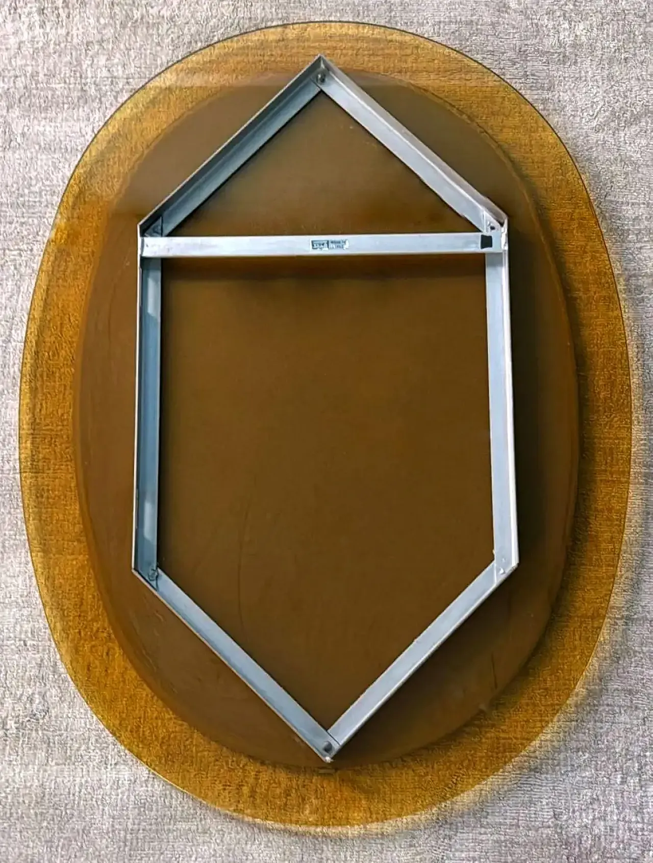 Oval stained glass mirror by Veca for Fontana Arte, 1970s 17