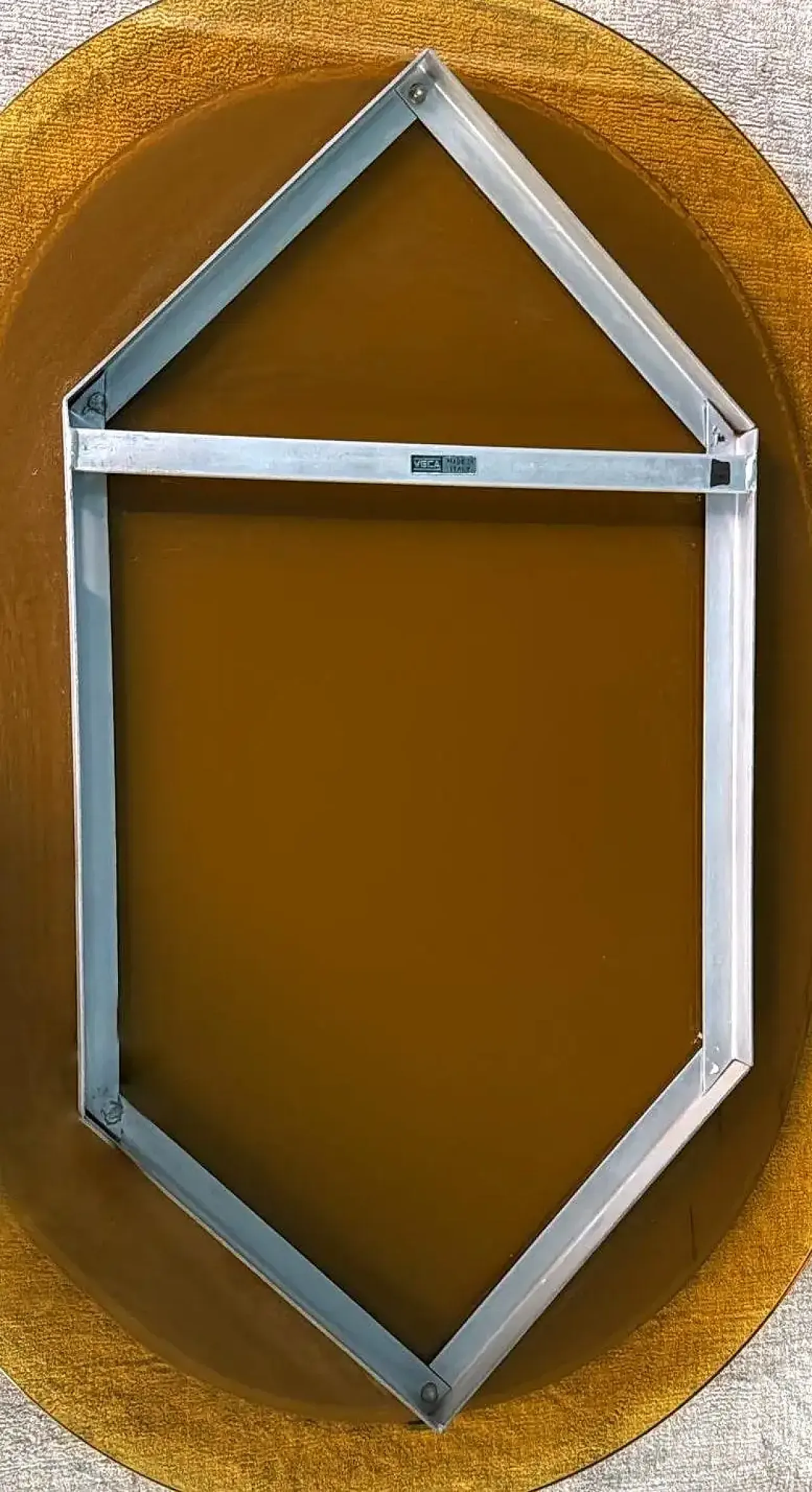 Oval stained glass mirror by Veca for Fontana Arte, 1970s 18