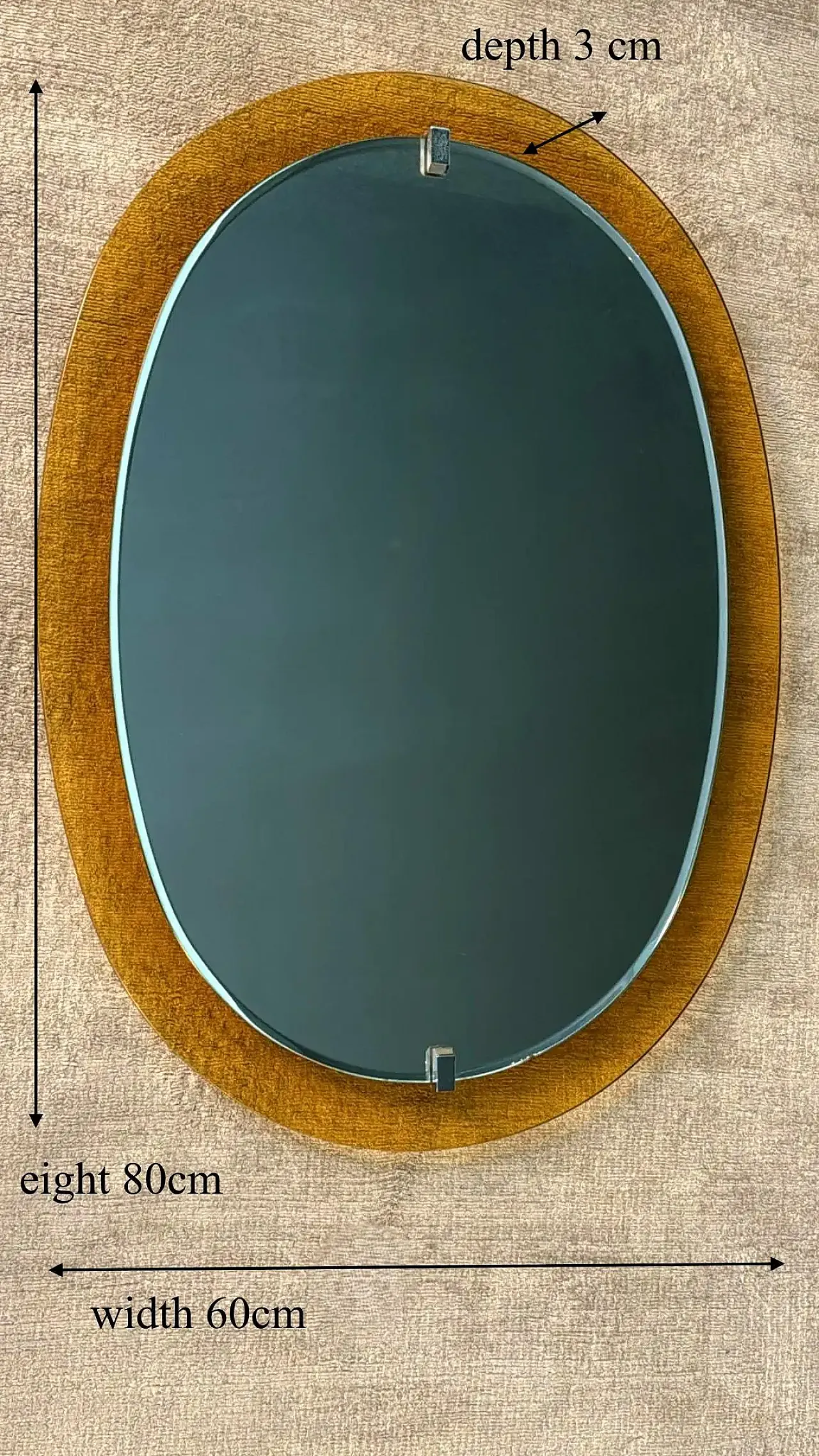 Oval stained glass mirror by Veca for Fontana Arte, 1970s 20