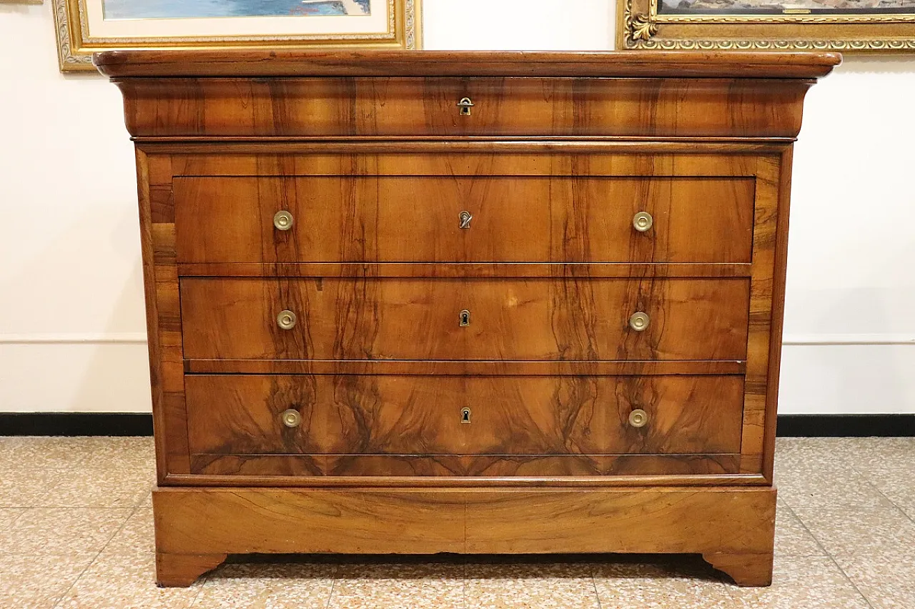 Comò antico in noce restaurato, metà '800 3