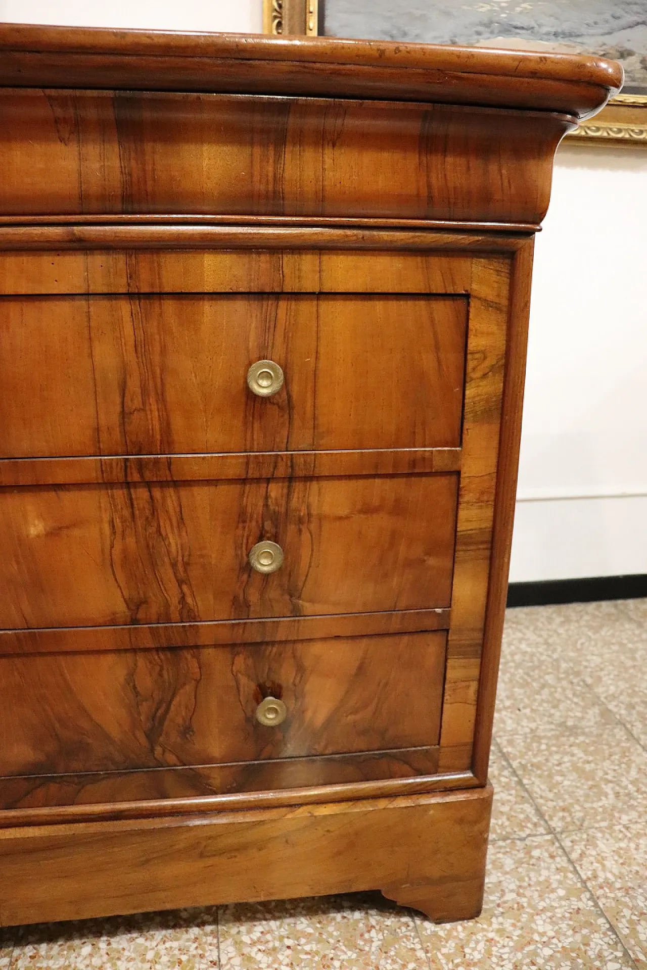 Comò antico in noce restaurato, metà '800 6