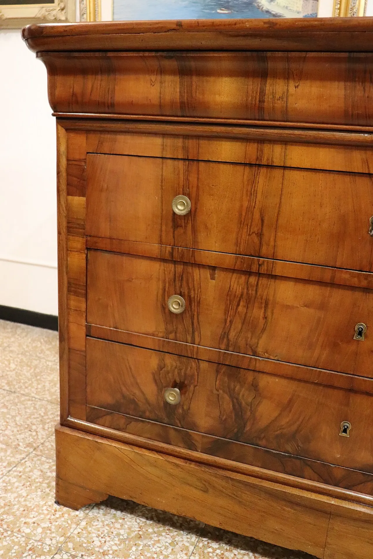 Comò antico in noce restaurato, metà '800 8