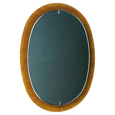 Specchio ovale in vetro colorato di Veca per Fontana Arte, anni '70