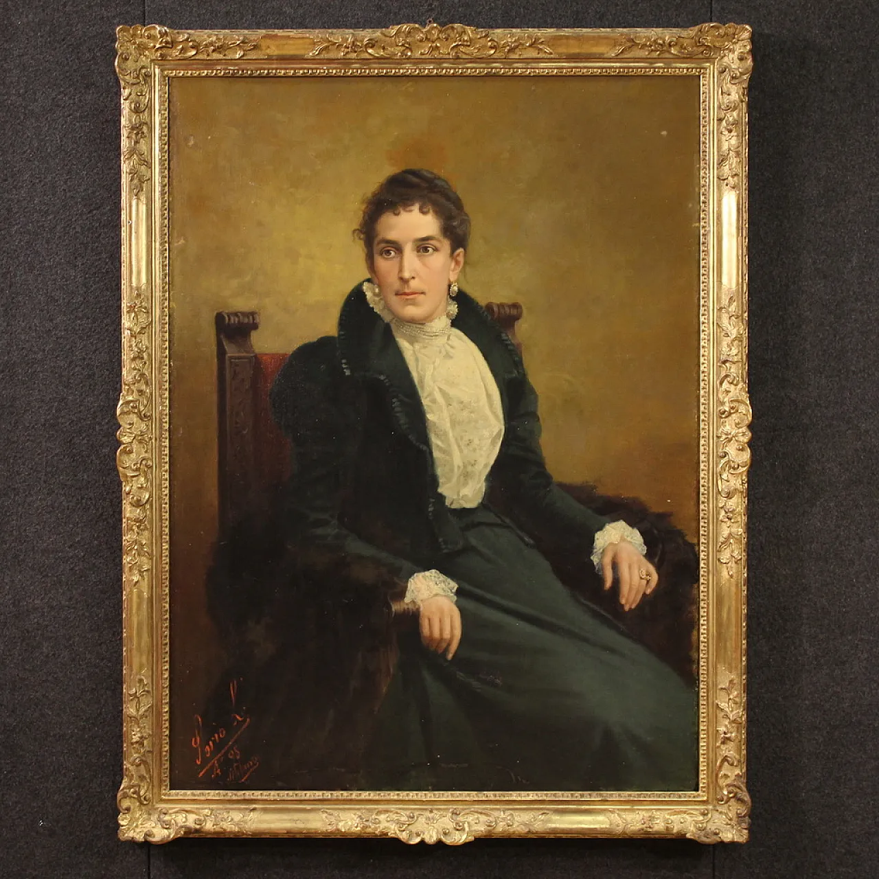 Luigi Sorio, Portrait of a lady, signed, 1898 1