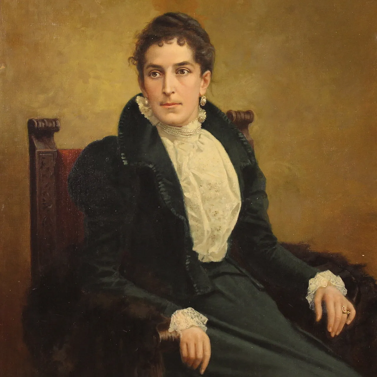 Luigi Sorio, Portrait of a lady, signed, 1898 2