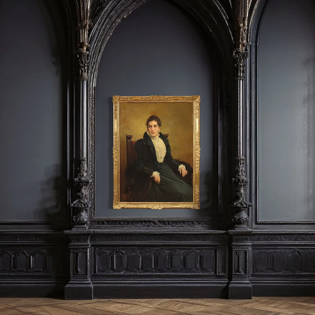 Luigi Sorio, Portrait of a lady, signed, 1898 13