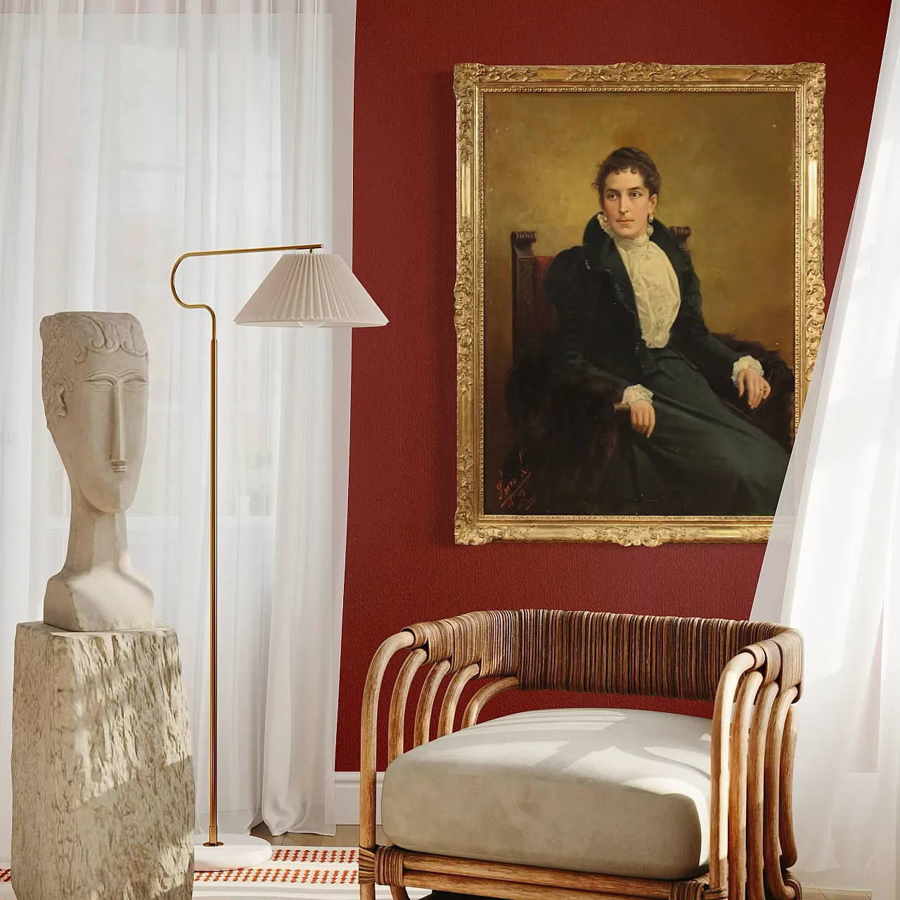 Luigi Sorio, Portrait of a lady, signed, 1898 14