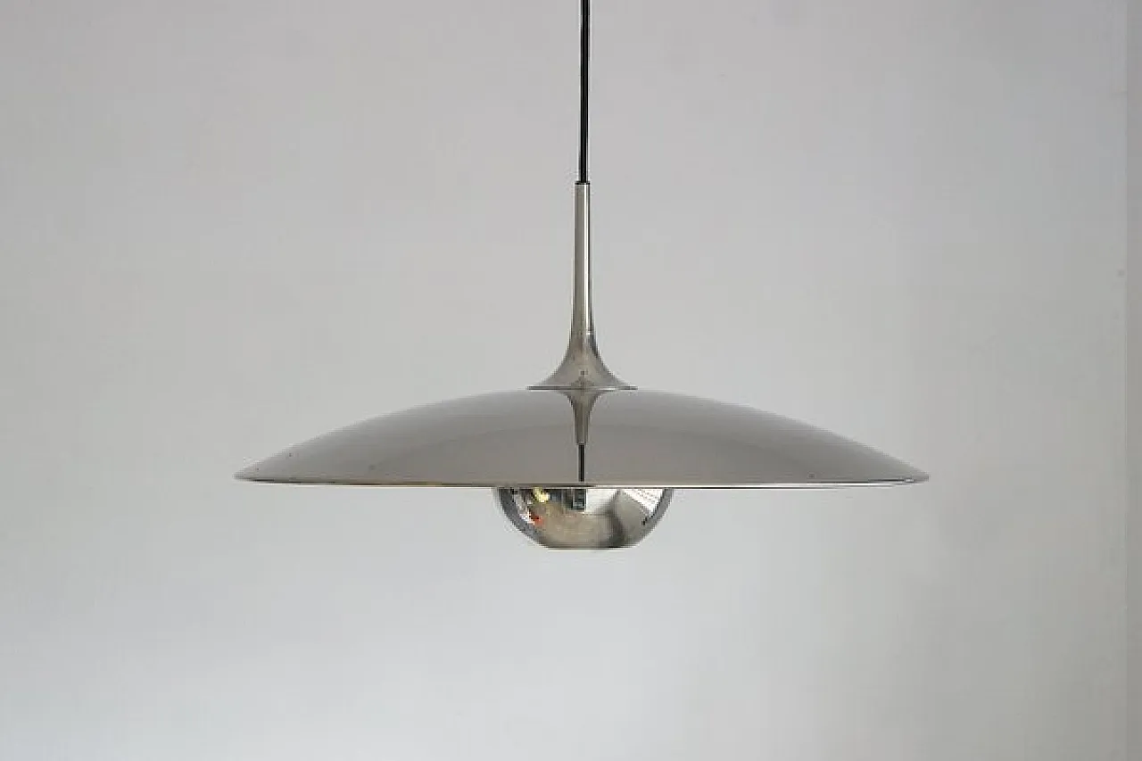 Lampada a sospensione Onos 55 in argento di Florian Schulz, anni '70 3
