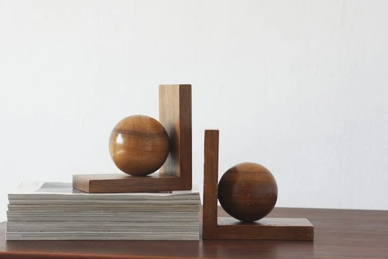 Pair of Mid-Century wooden bookends, 1950s 3