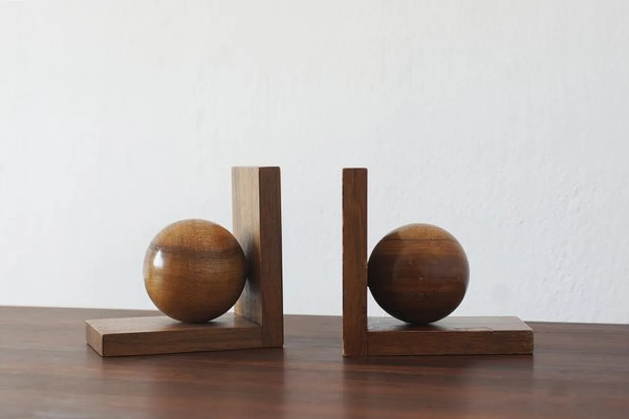 Pair of Mid-Century wooden bookends, 1950s 4