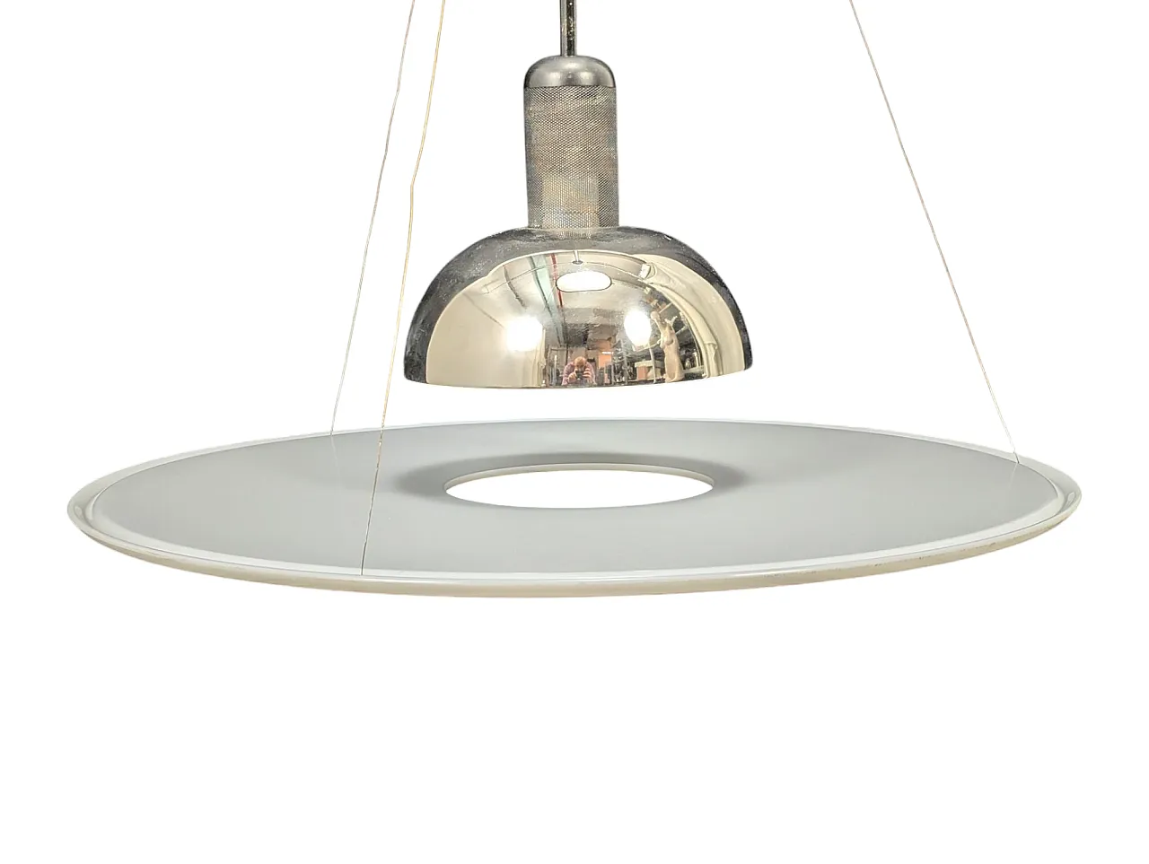 Lampada a sospensione Flos mod. Frisbi, Italia 1978 1