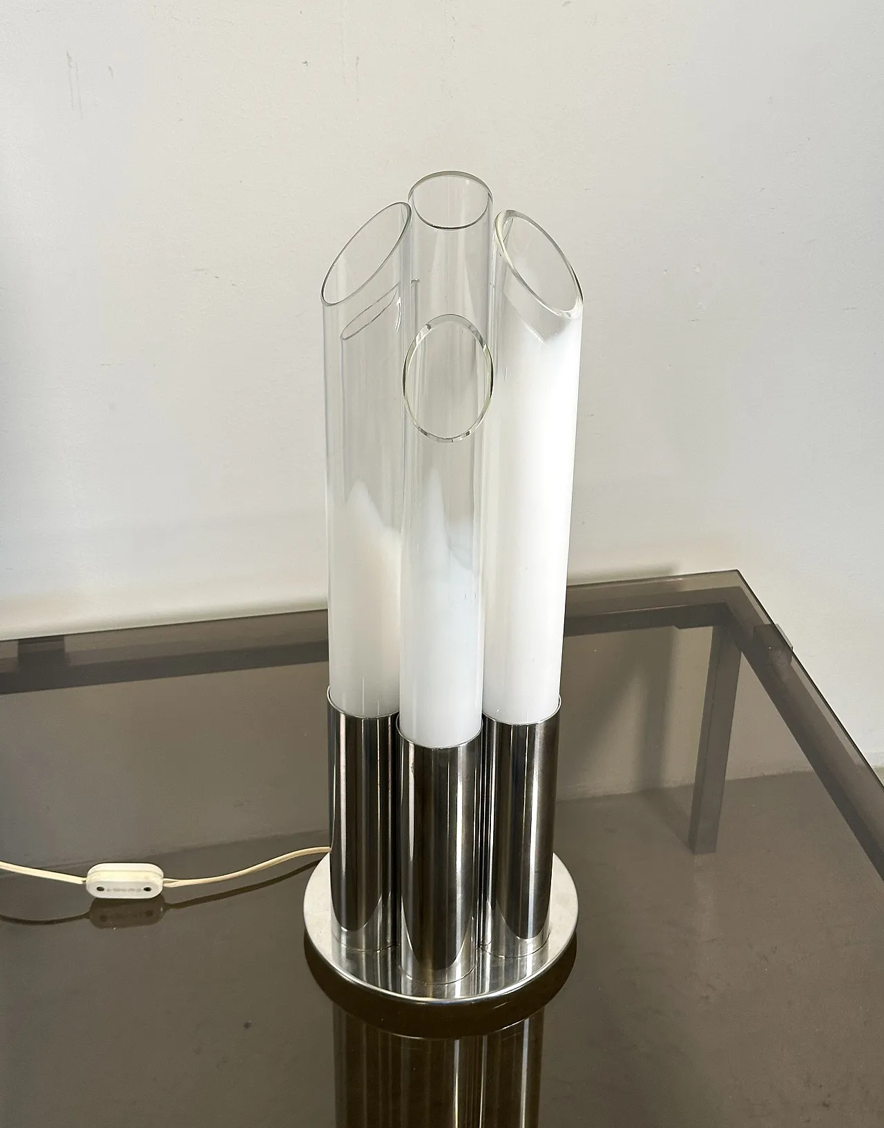 Lampada da tavolo in acciaio di Mazzega, anni '70 6