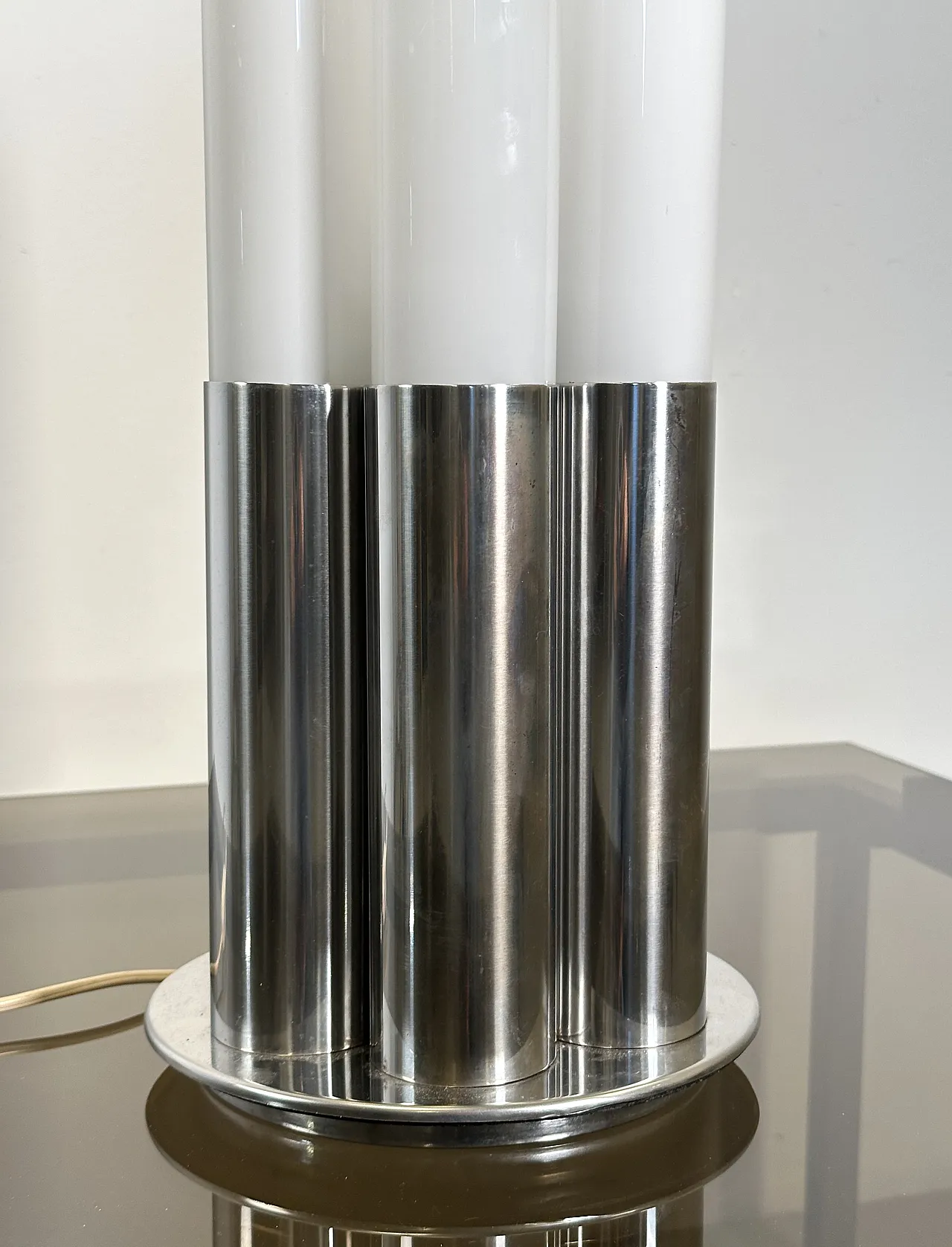 Lampada da tavolo in acciaio di Mazzega, anni '70 8