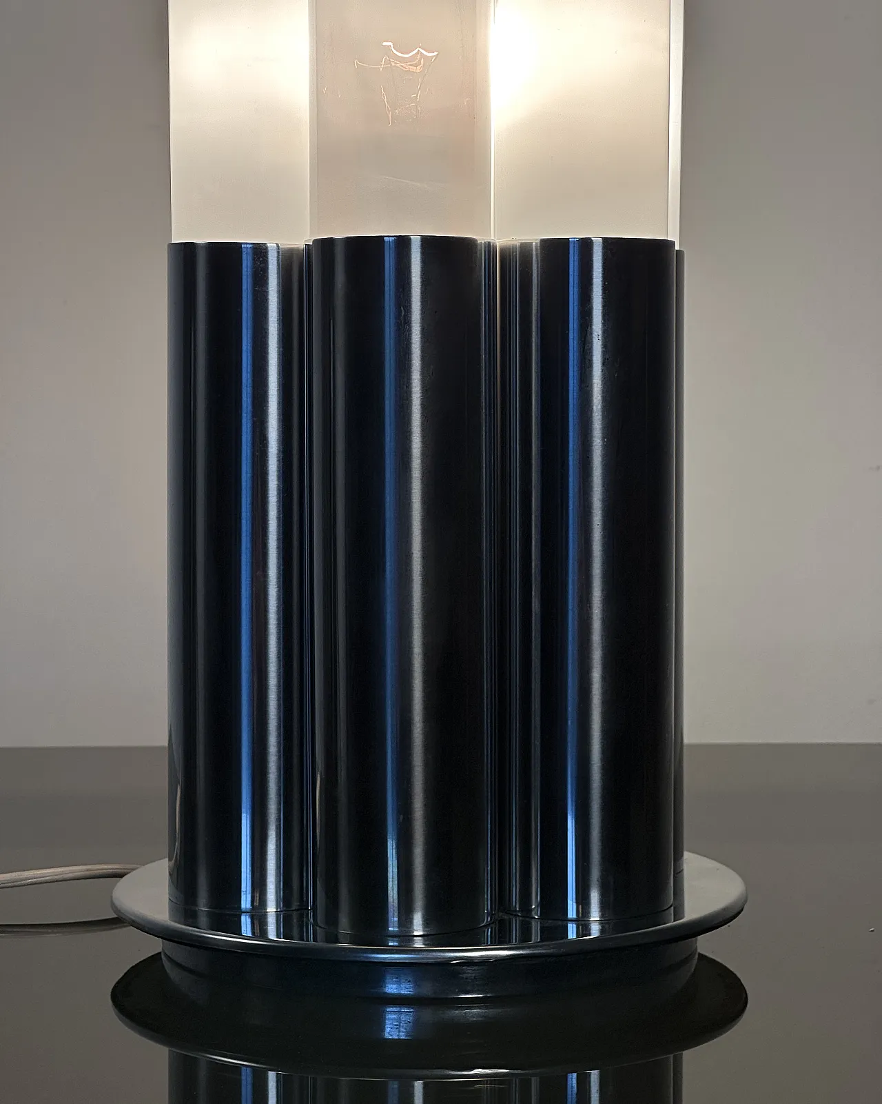 Lampada da tavolo in acciaio di Mazzega, anni '70 13