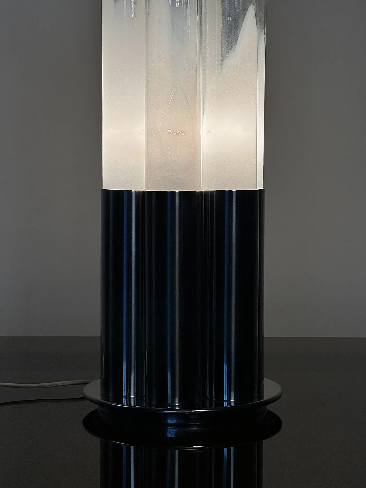 Lampada da tavolo in acciaio di Mazzega, anni '70 16