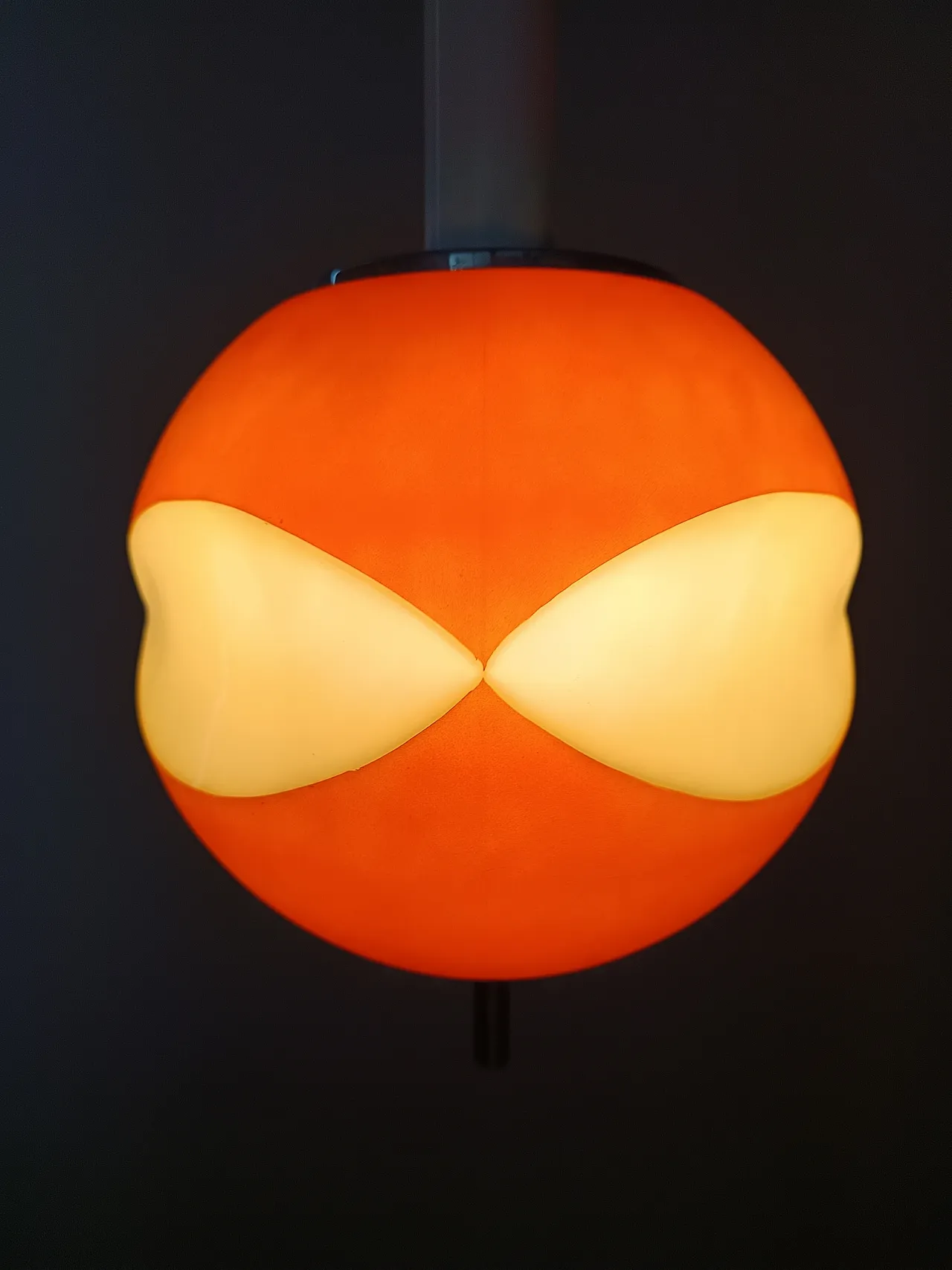 Space Age Orange and White Opaline Glass Pendant, 70s 8