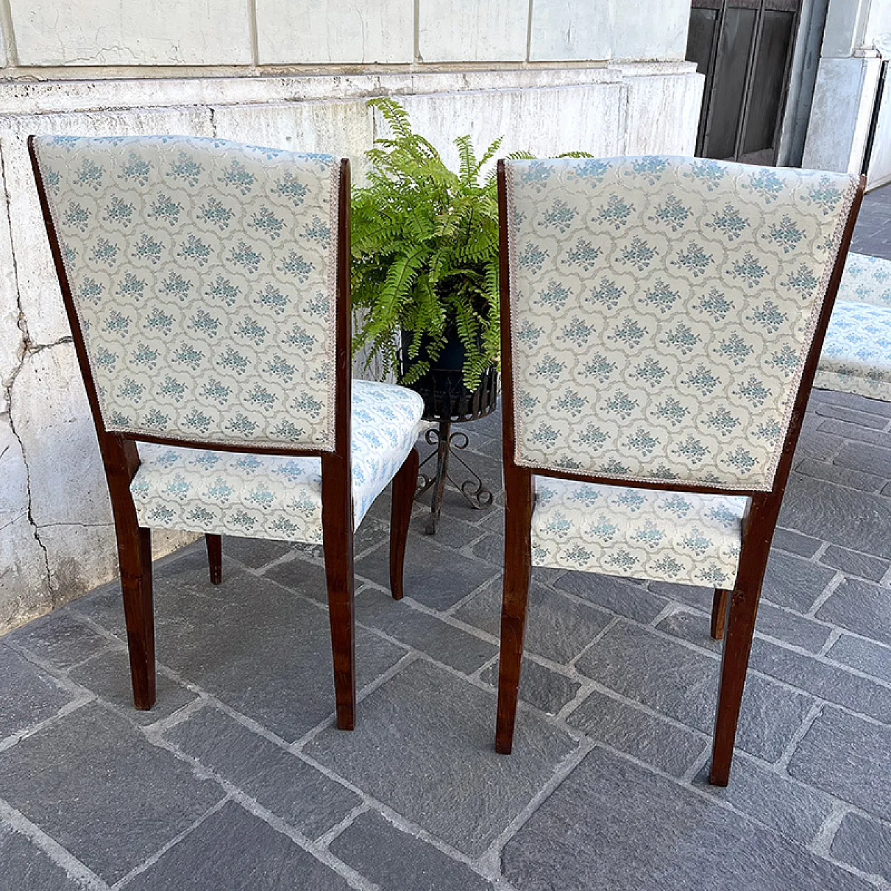 Set da letto con sedie imbottite e divanetto, Italia, anni '50 8