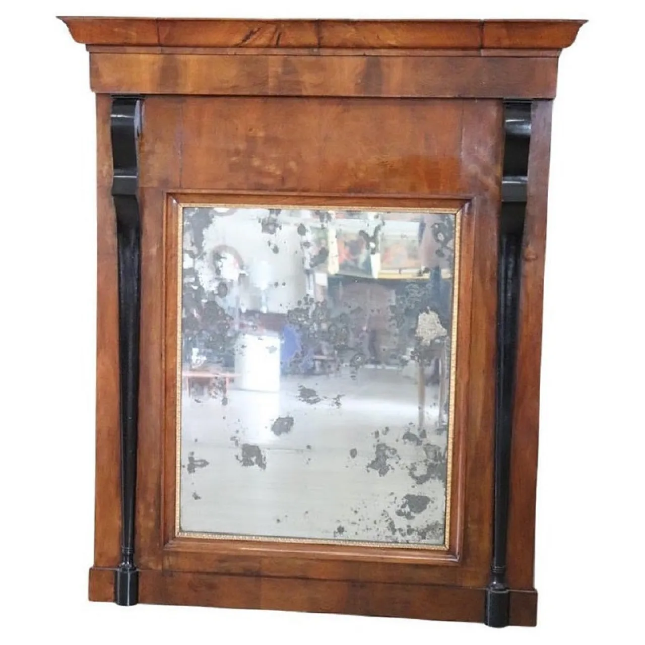 Specchiera antica in legno di noce, primi '800 1