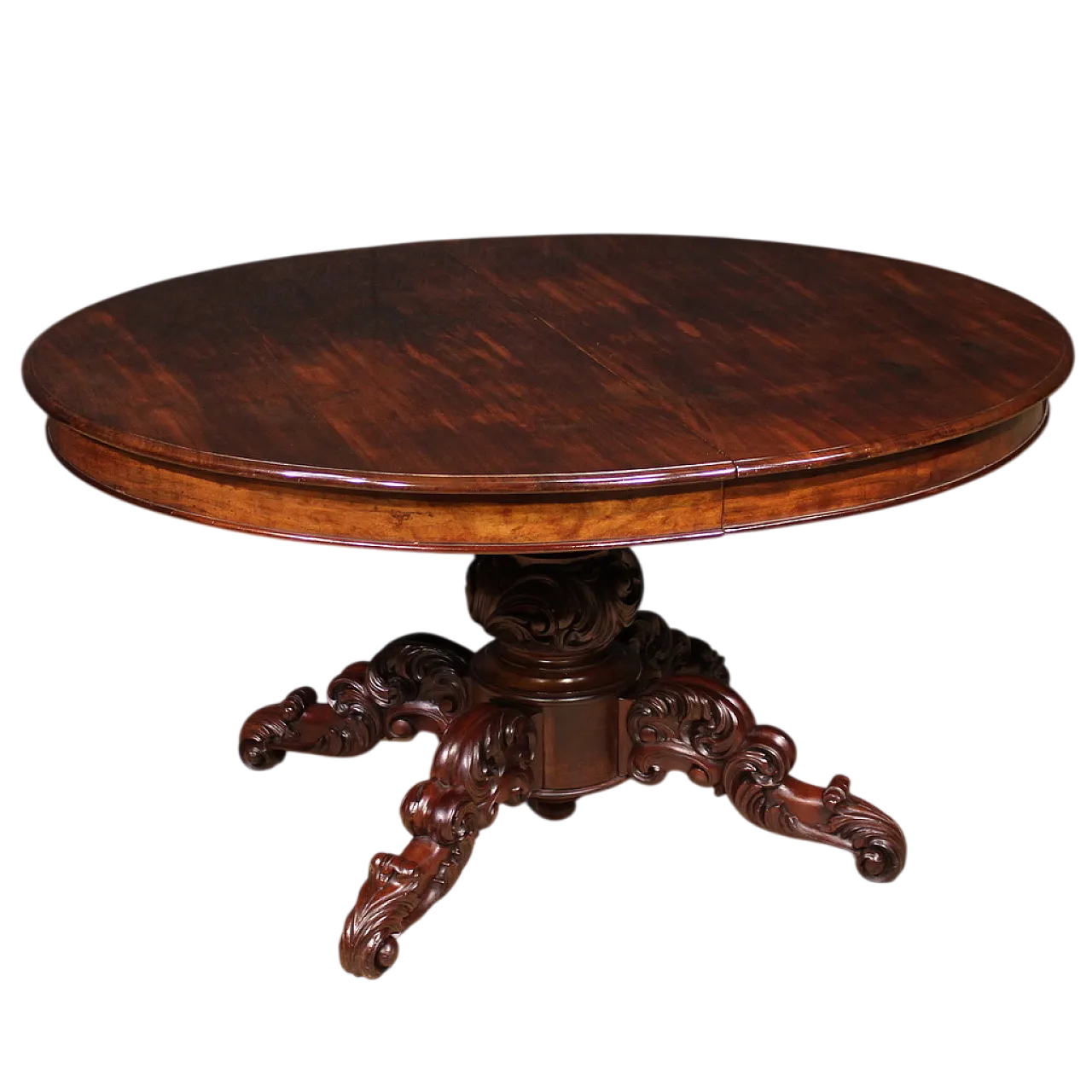 Extendable round table in mahogany wood, '800 13