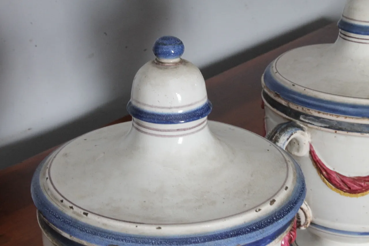 Antica coppia di vasi in terracotta portaspezie  del XVIII sec 2