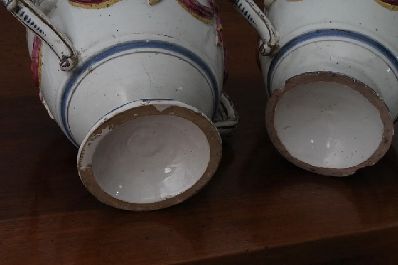 Antica coppia di vasi in terracotta portaspezie  del XVIII sec 9