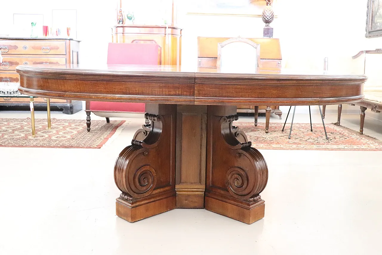 Walnut extensible table, 19th century 6