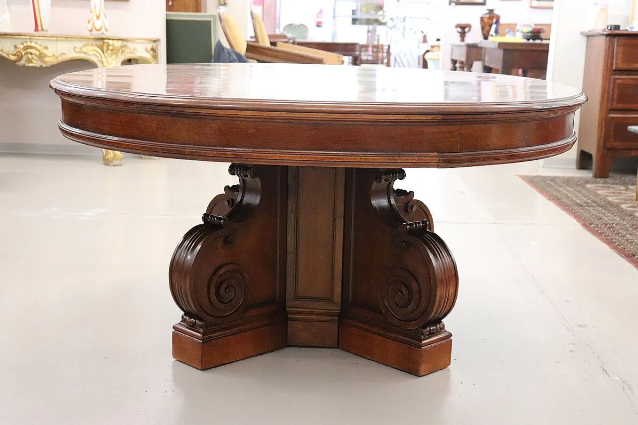 Walnut extensible table, 19th century 8