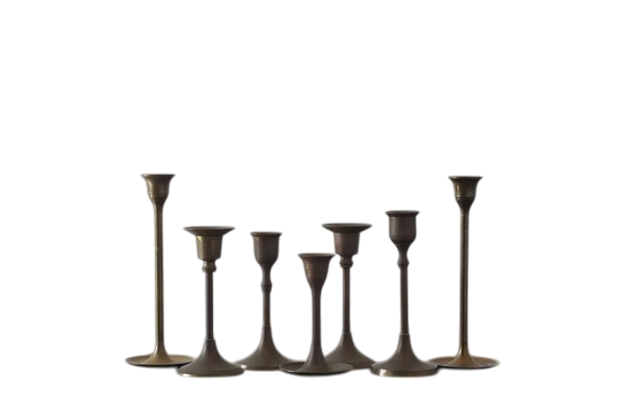 7 Brass candlesticks, 1960s 5