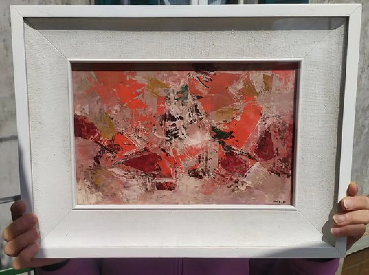 Pantaleoni Ideo, olio su tela, con cornice, anni '60 1