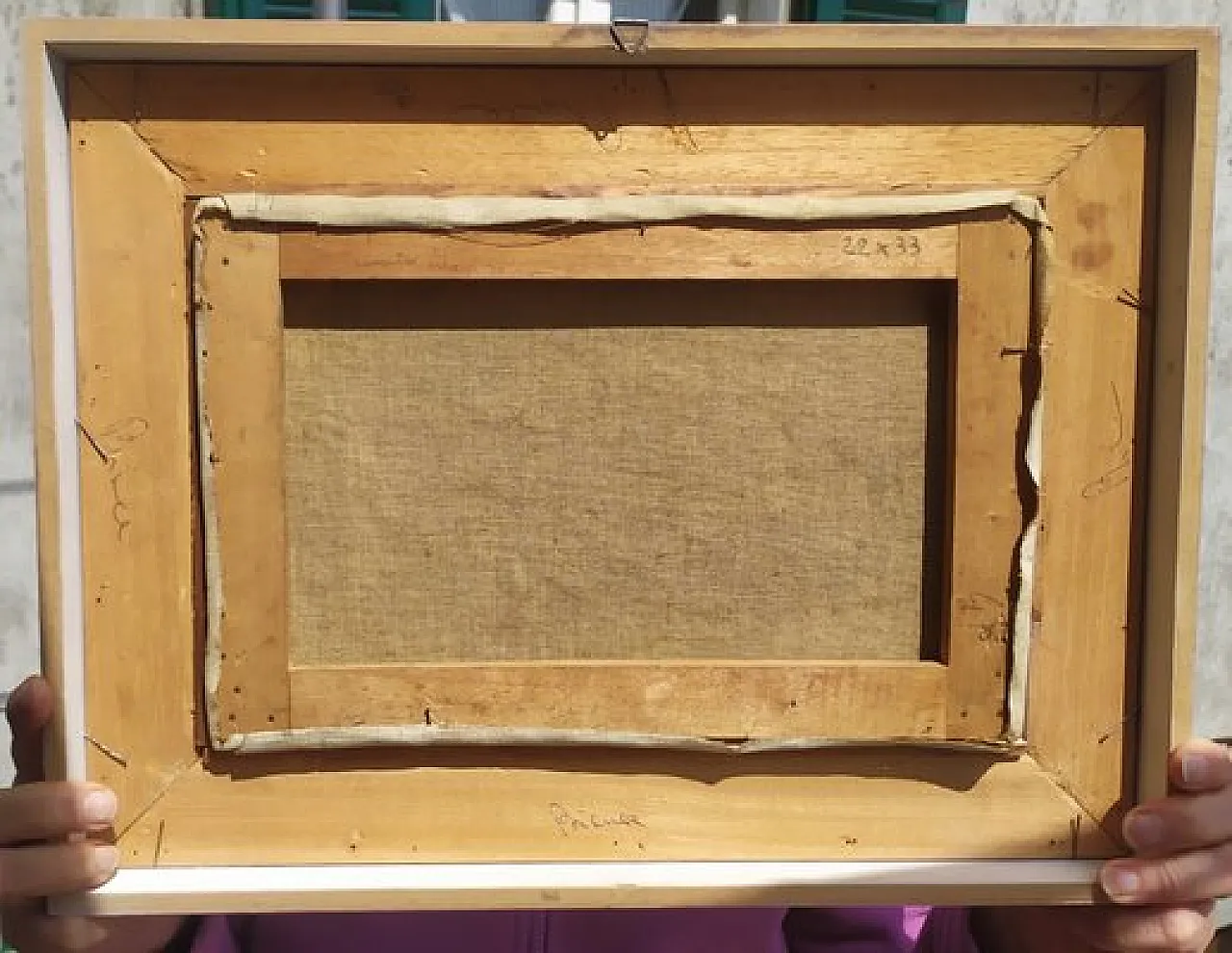 Pantaleoni Ideo, olio su tela, con cornice, anni '60 2