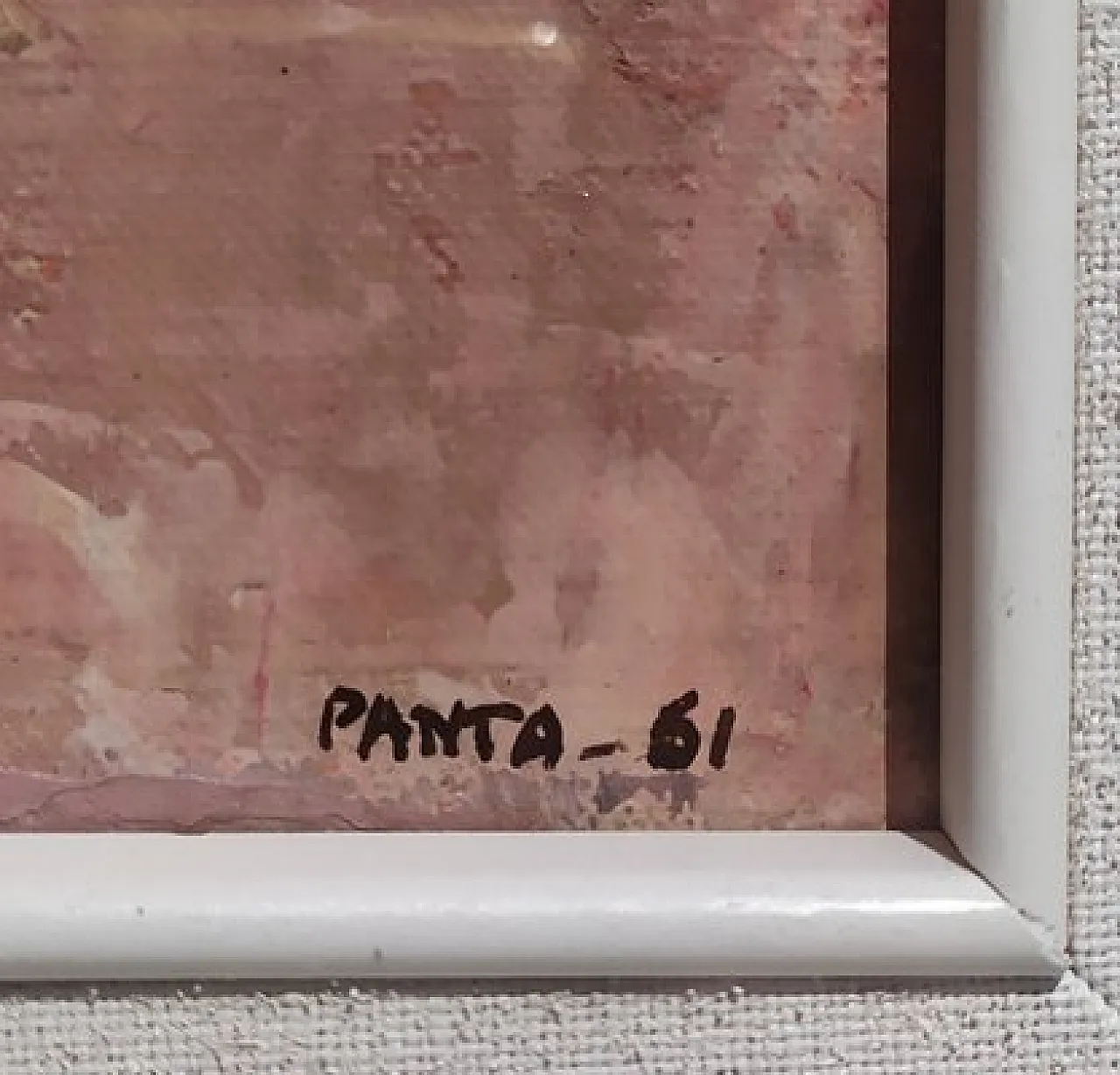 Pantaleoni Ideo, olio su tela, con cornice, anni '60 4