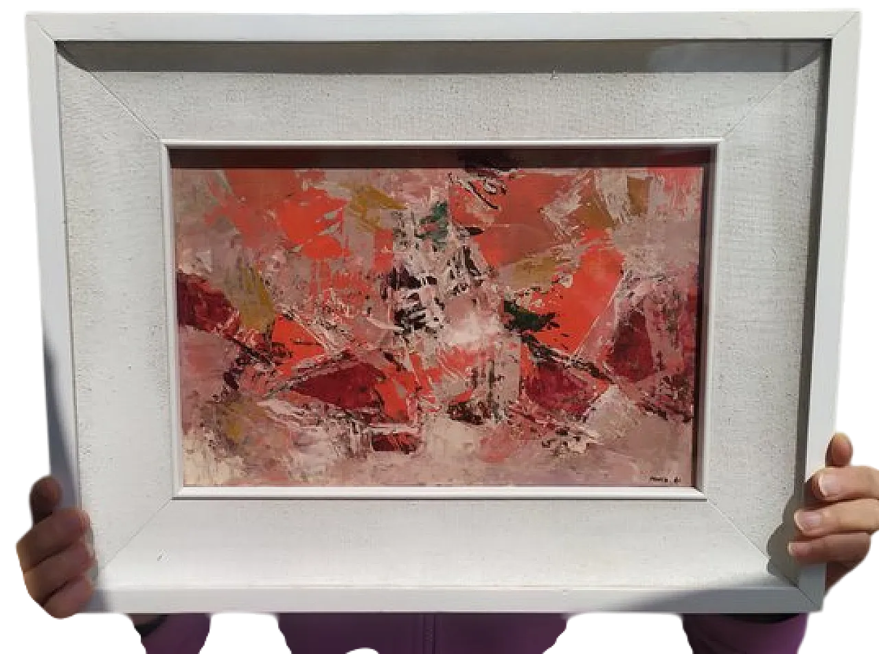 Pantaleoni Ideo, olio su tela, con cornice, anni '60 5