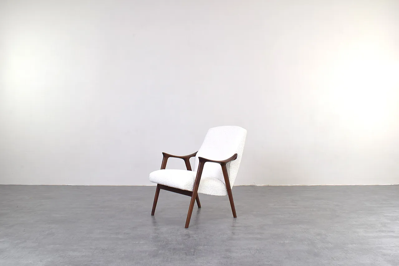 Tenor” Teak & Boucle Armchair from Møre Lenestolfabrikk, 60s 2
