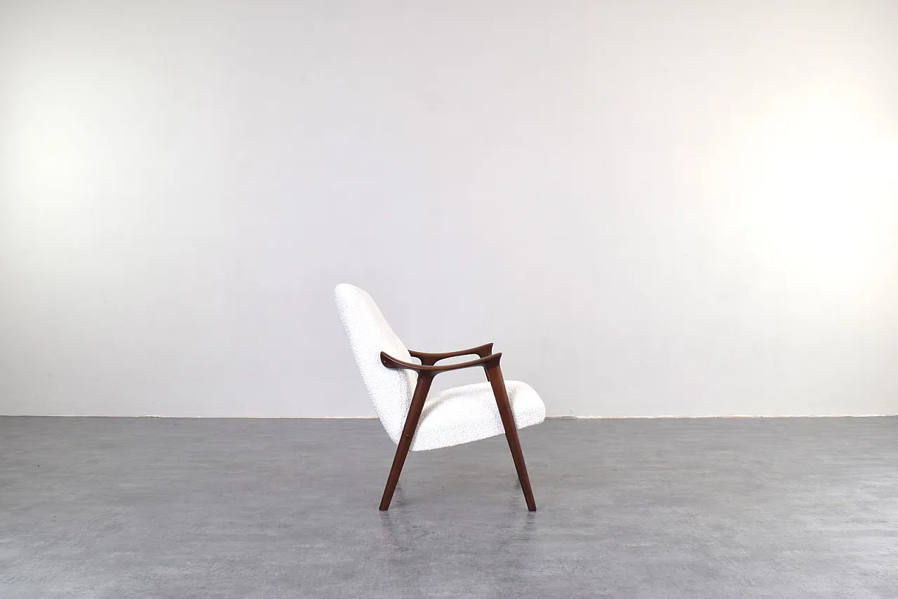 Tenor” Teak & Boucle Armchair from Møre Lenestolfabrikk, 60s 3