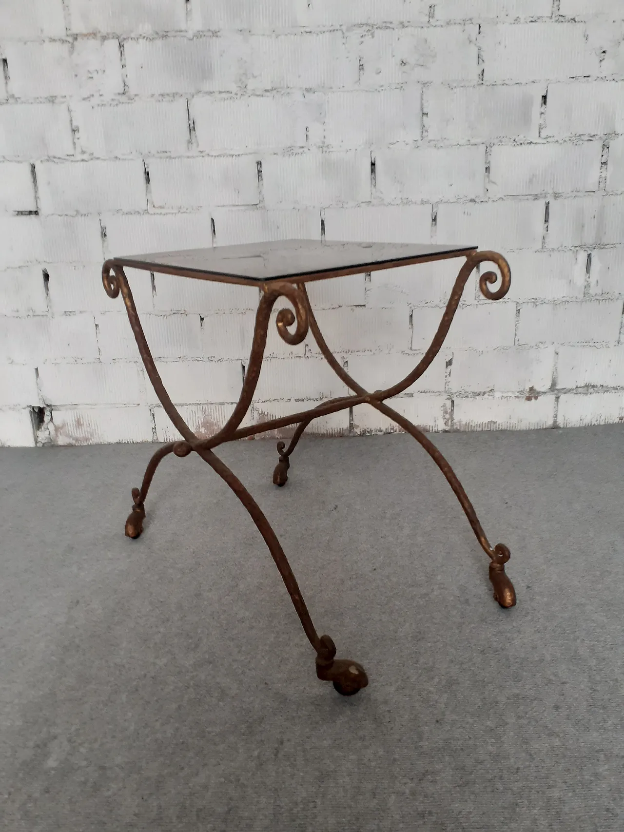 Brass and smoked glass coffee table by Pier Luigi Colli, 1950s 1