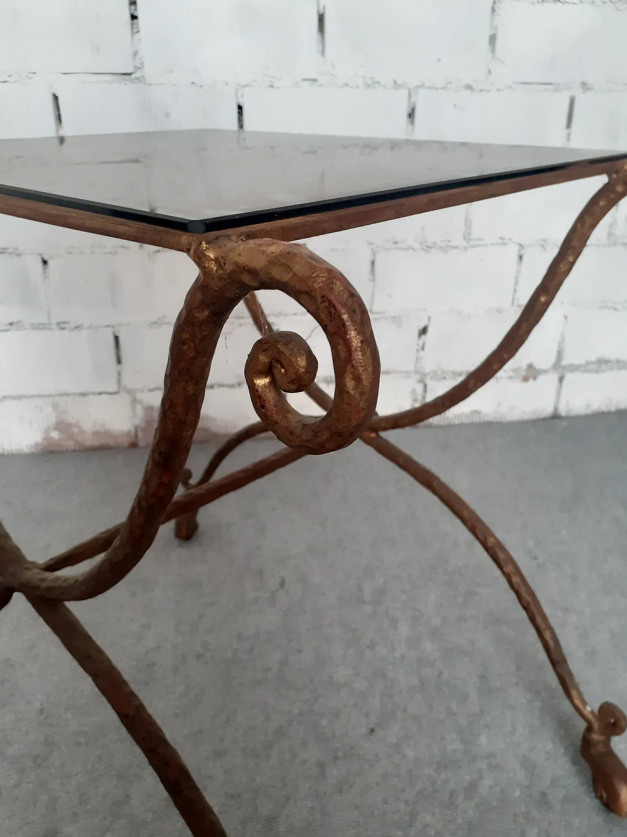 Brass and smoked glass coffee table by Pier Luigi Colli, 1950s 3