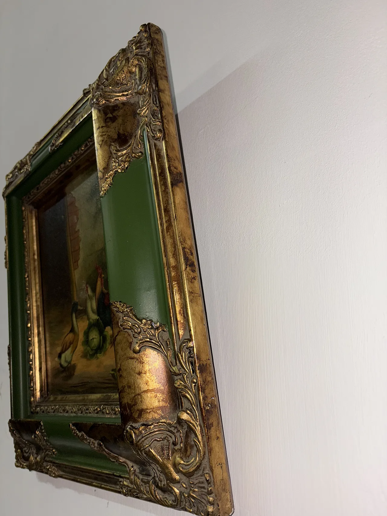 Dipinto di animali verde antico, primo '900 7