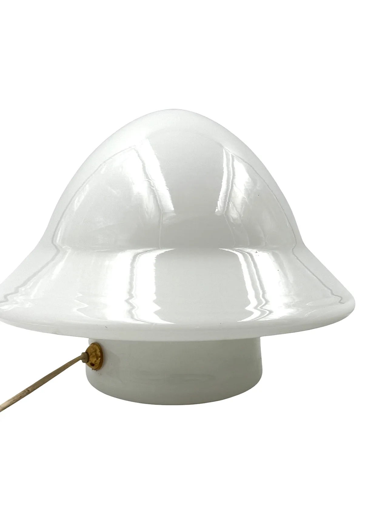 Coppia di lampade da tavolo in vetro opalino, anni '70 11