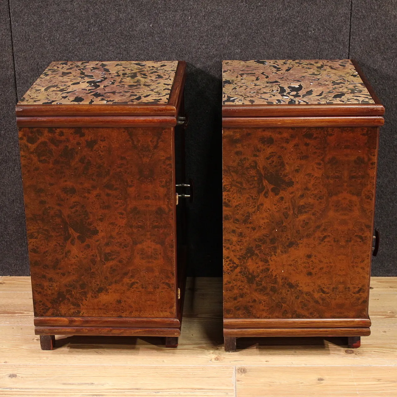 Pair of Italian bedside tables marble top, 20th century 6