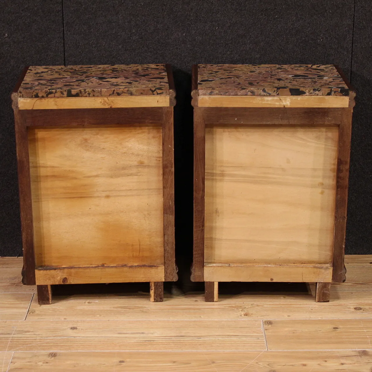 Pair of Italian bedside tables marble top, 20th century 7