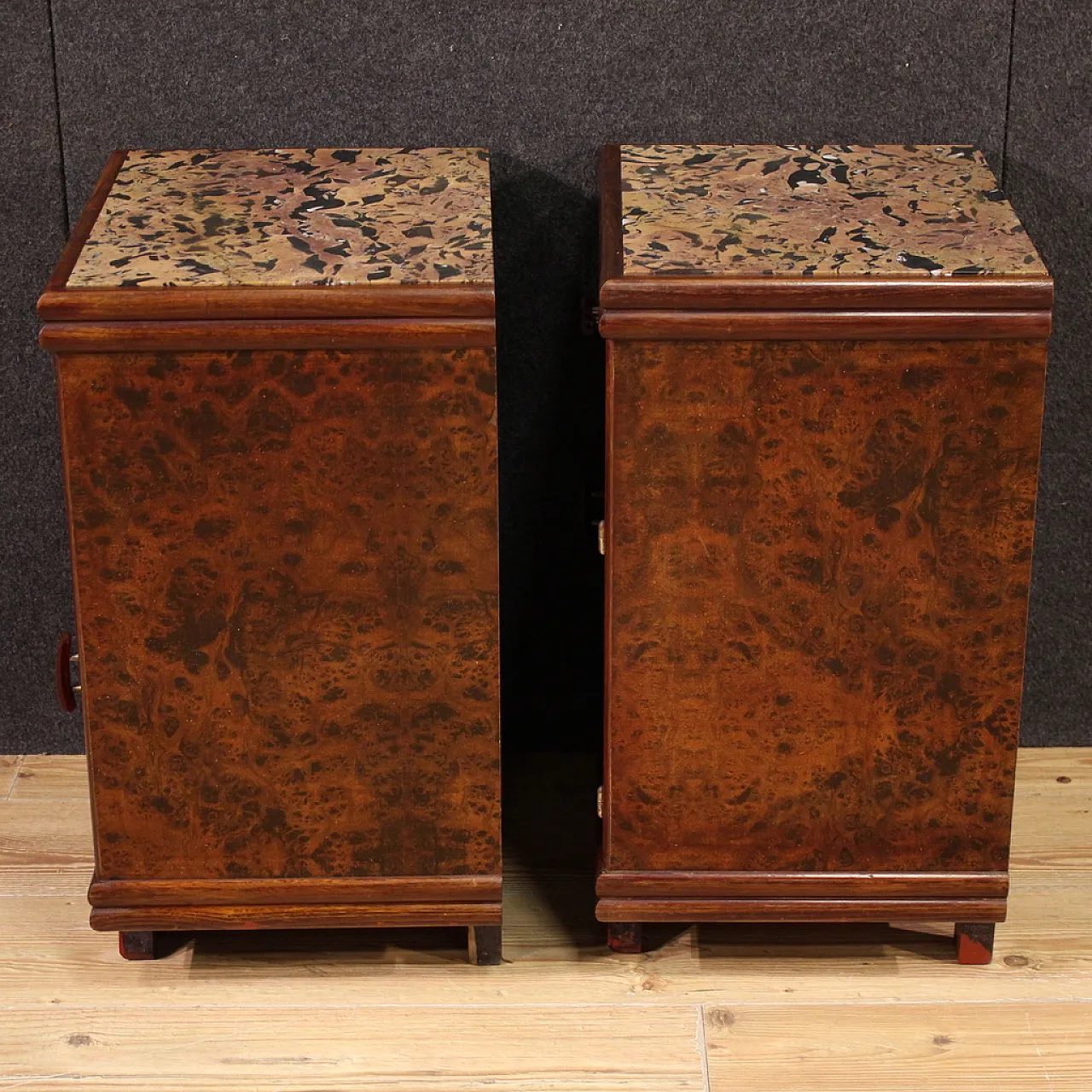 Pair of Italian bedside tables marble top, 20th century 8