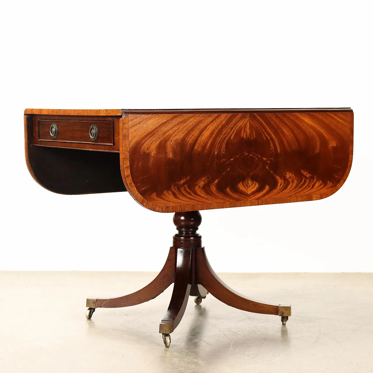 Mahogany table with drawer and castors, early 20th century 9