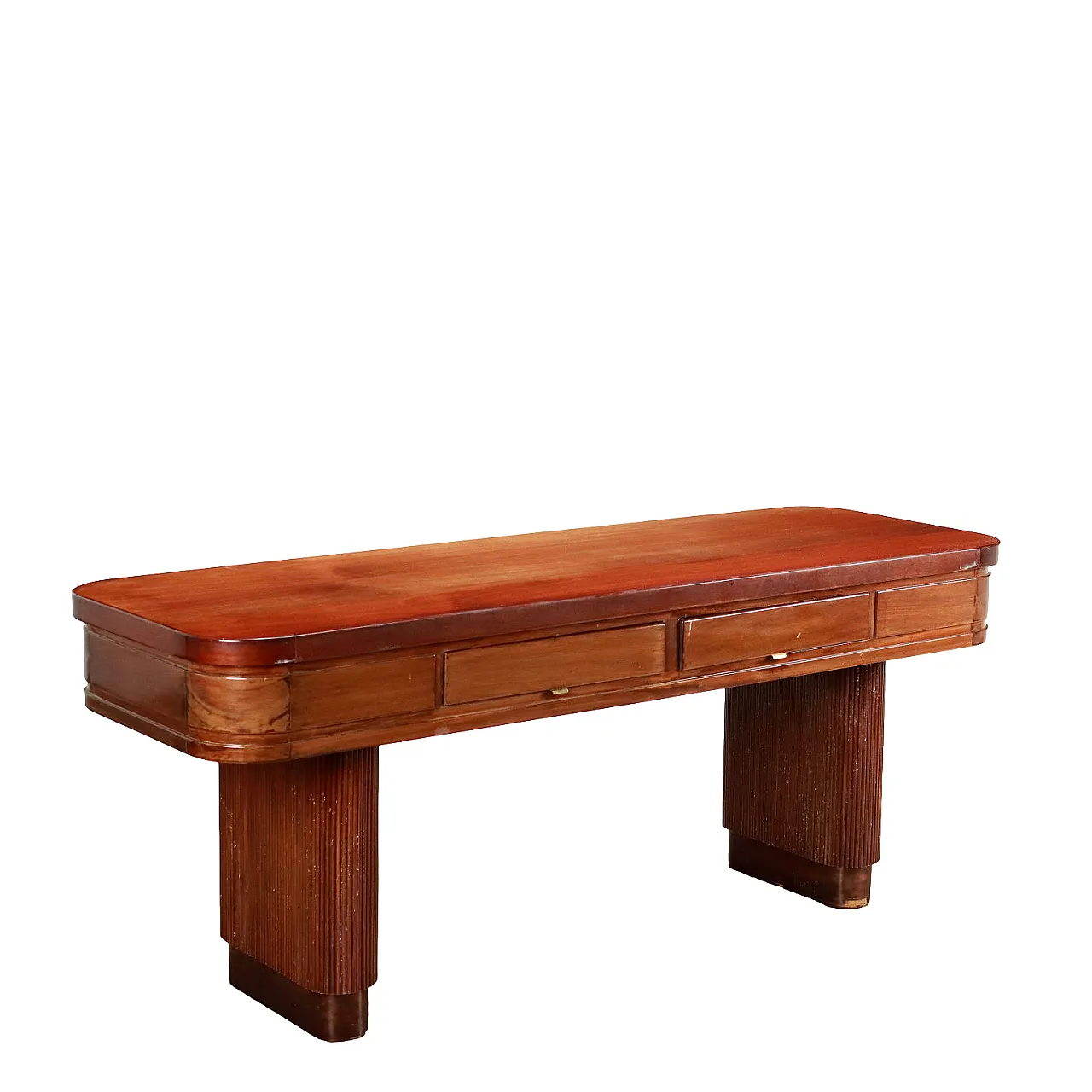 Bancone di negozio in legno impiallacciato mogano, anni '50 1