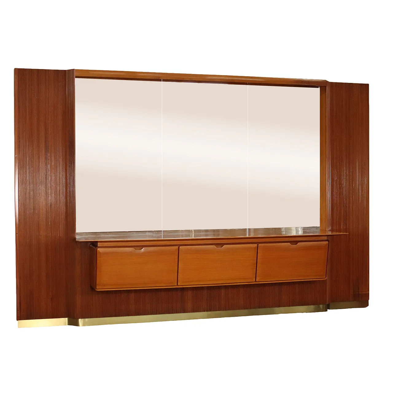 Mobile a parete in legno e alluminio, anni '50 1