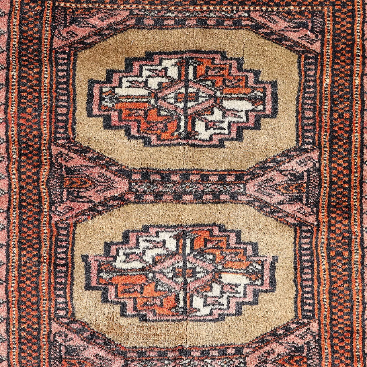 Tappeto Bukhara in cotone e lana, fine '900 3